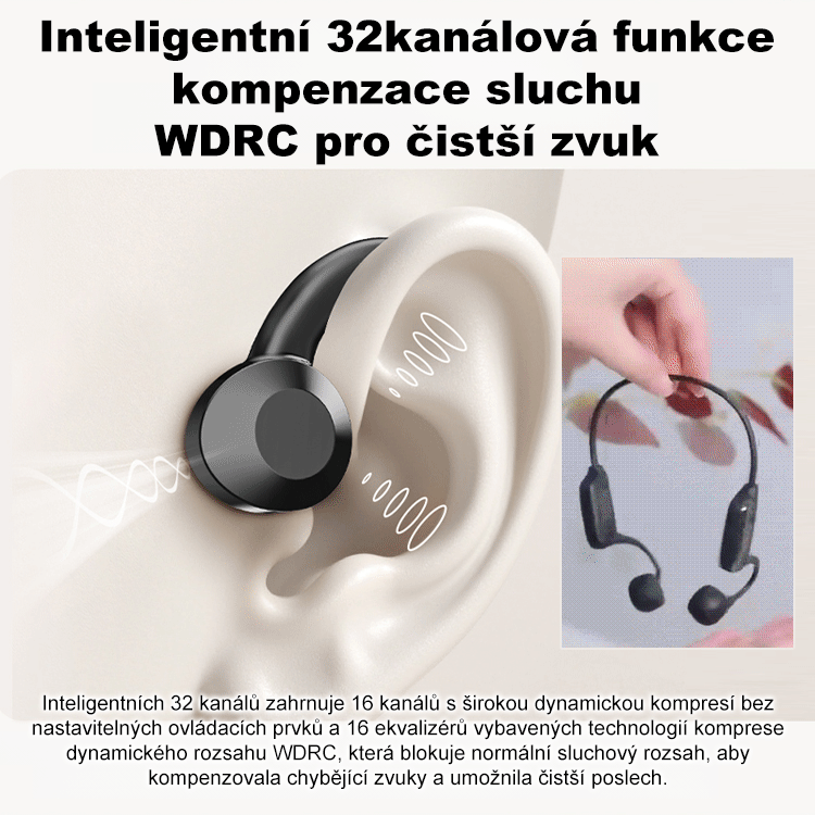 Kostní vedení sluchátek Bluetooth naslouchátka