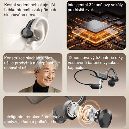 Kostní vedení sluchátek Bluetooth naslouchátka